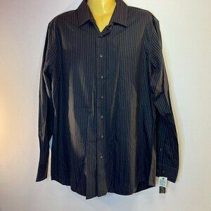 APT. 9 Big & Tall Men's Black Tie Striped Dress Shirt - Size LT - NWT
